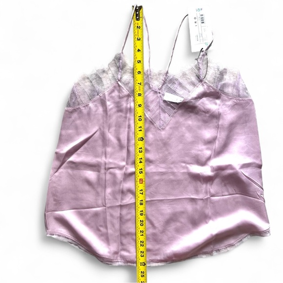 IRO Paris Berwyn Silk Lace Camisole Lilac 100% Silk Cami Tank NWT Size FR 36 - Picture 4 of 7